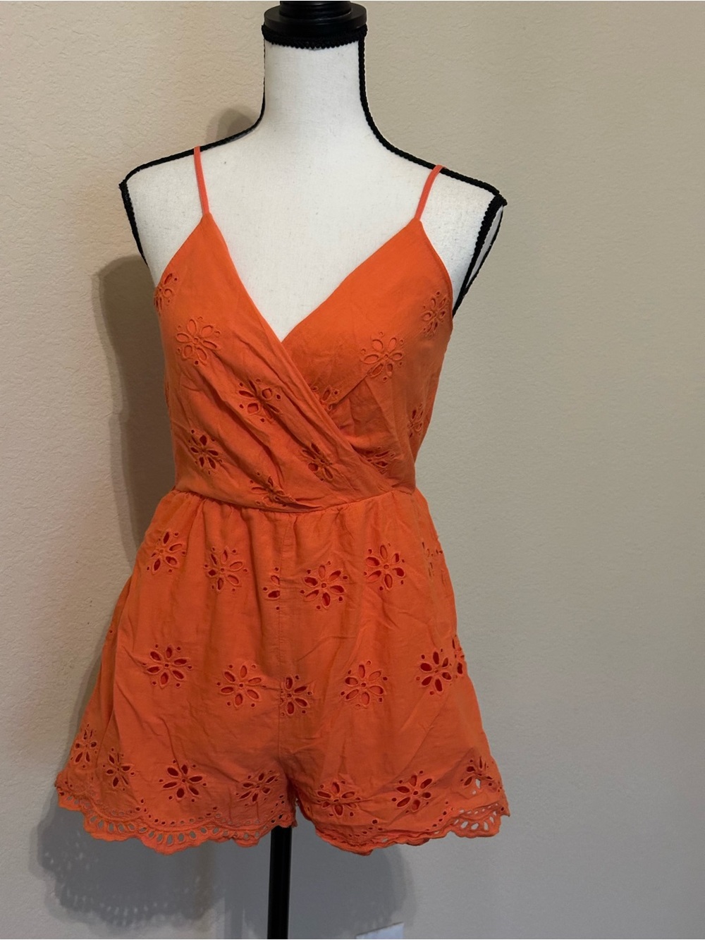 Blue Rain Bright Orange Sundress with Spaghetti Straps